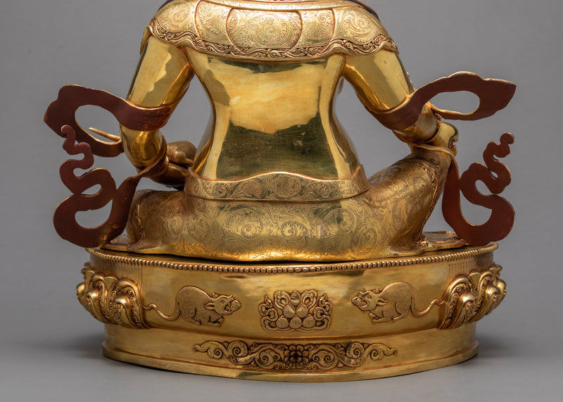 Jambala Statue | Gold Coated | Tibetan Sculpture Of Wealth Deity