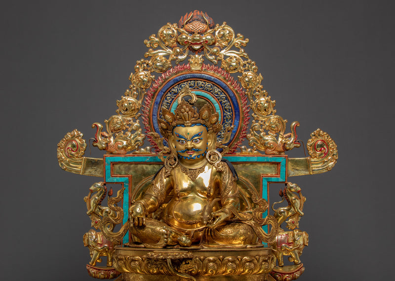 Magnificently Hand Curated Life Size Statue of Dzambhala, The Wealth Deity