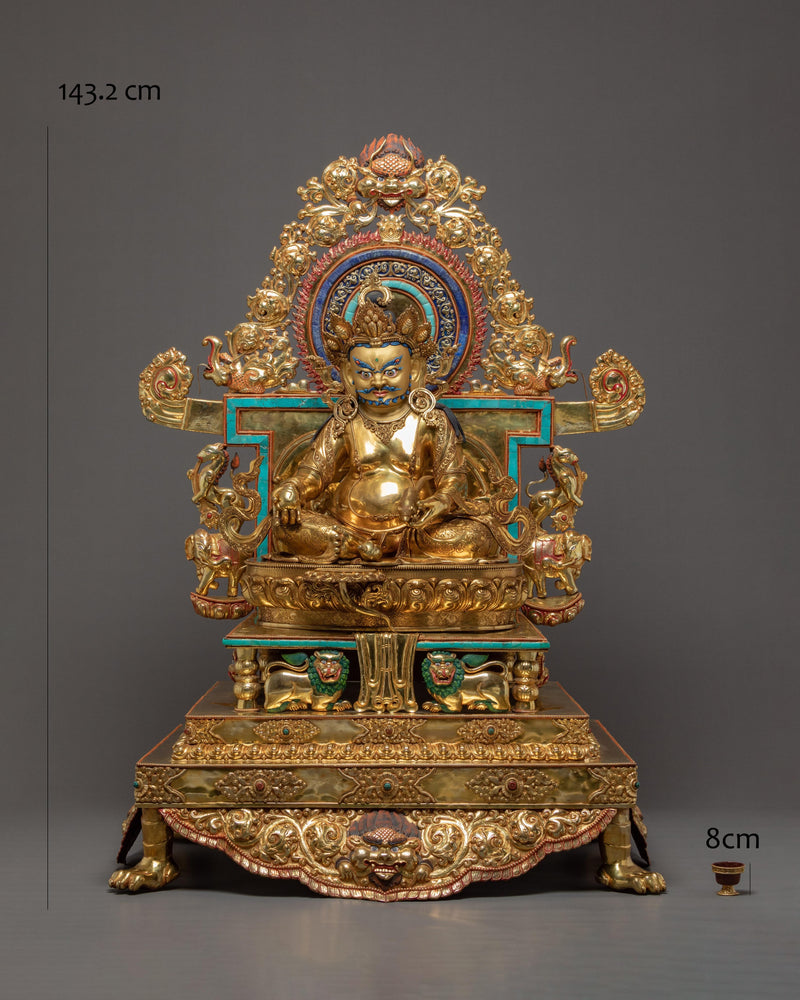 Magnificently Hand Curated Life Size Statue of Dzambhala, The Wealth Deity