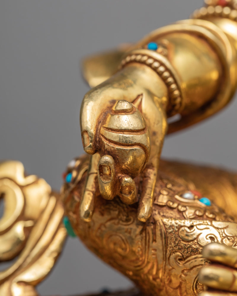 Dzambala Statue | Gold Gilded Jambala | Tibetan Art