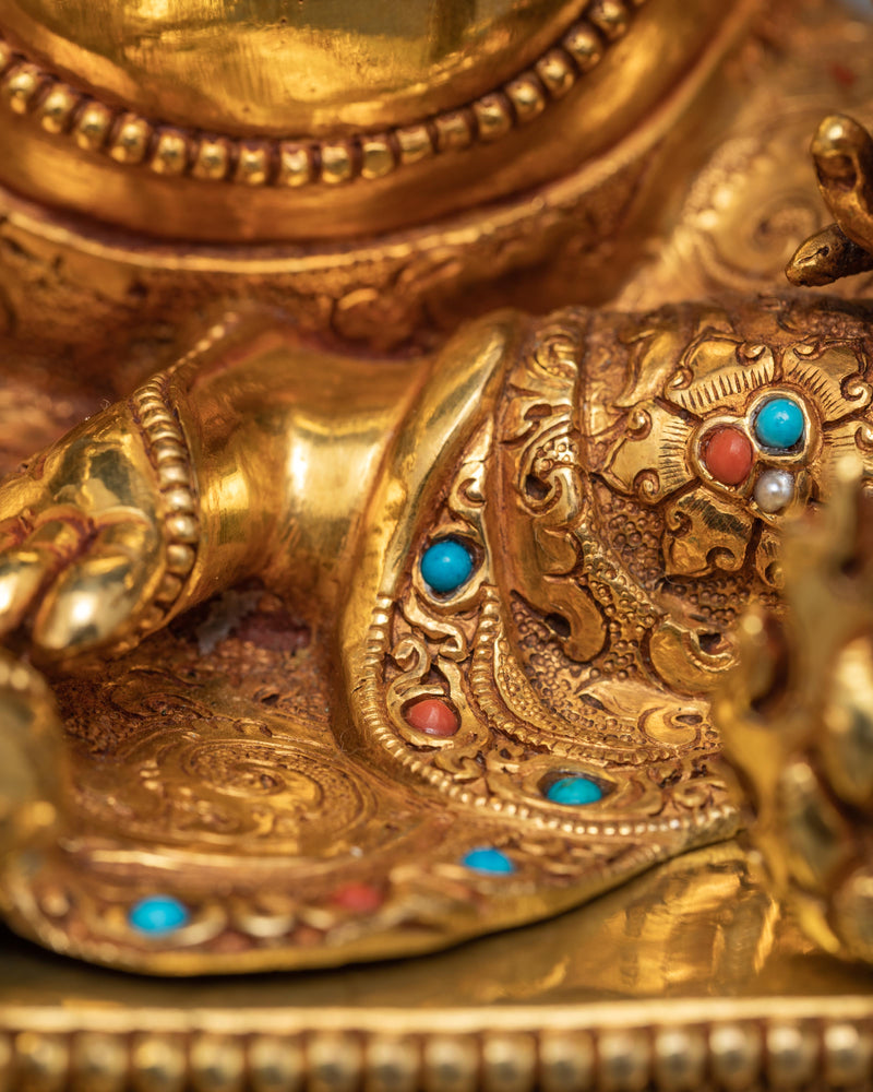 Dzambala Statue | Gold Gilded Jambala | Tibetan Art