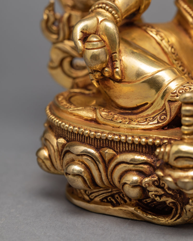 Dzambala Statue | Plated With Gold Himalayan Buddhist Sculpture
