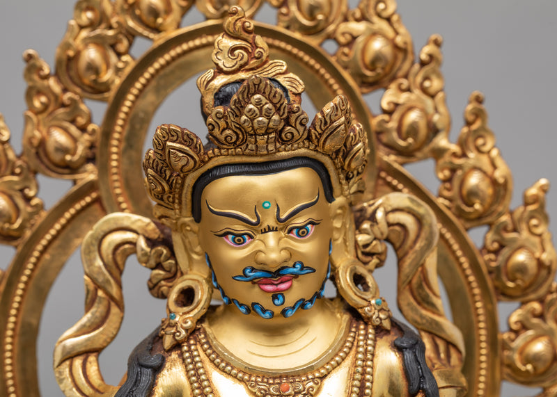 Dzambala Statue | Plated With Gold Himalayan Buddhist Sculpture