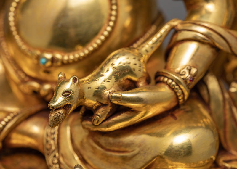 Dzambala Statue | Plated With Gold Himalayan Buddhist Sculpture