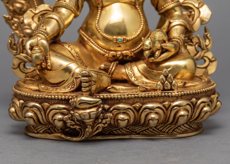 Dzambala Statue | Plated With Gold Himalayan Buddhist Sculpture