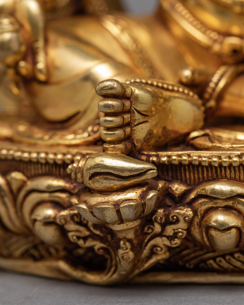 Dzambala Statue | Plated With Gold Himalayan Buddhist Sculpture