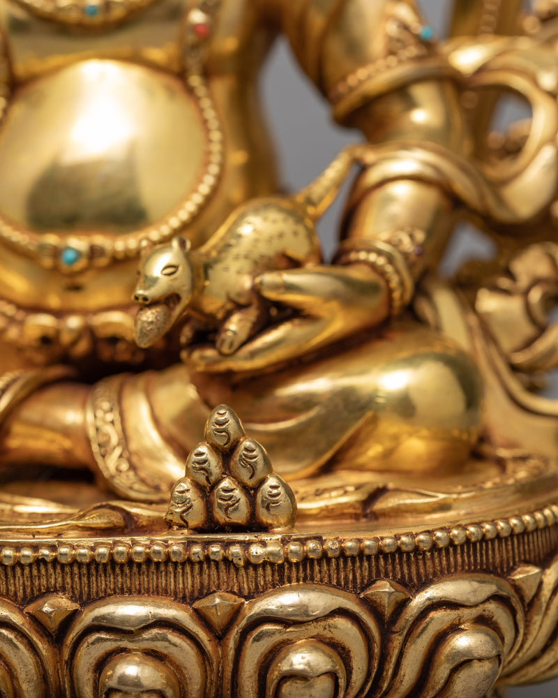 Dzambala Statue | Plated With Gold Himalayan Buddhist Sculpture
