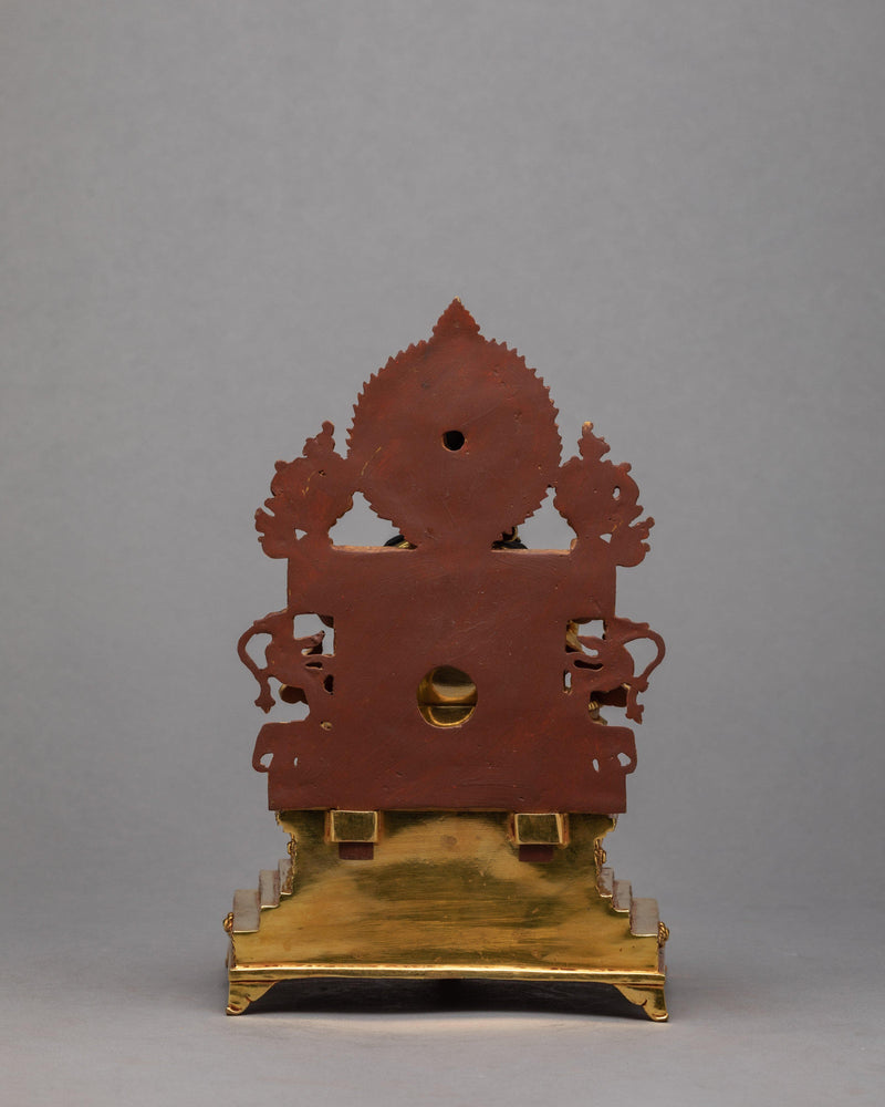 Jambala With Throne Statue | Tibetan Sculpture | Plated With Gold