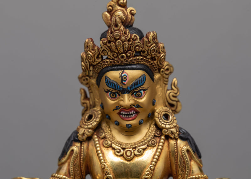 Dzambhala Statue | Gold Gilded Art | Jambala Sculpture