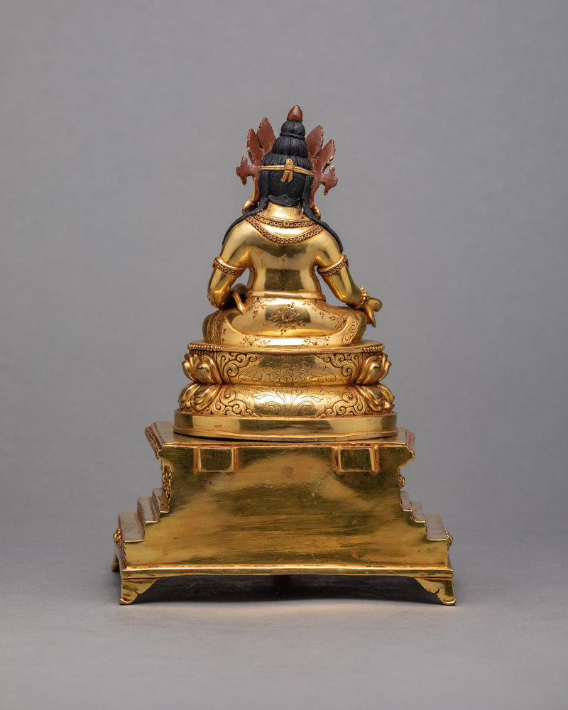 Dzambhala With Throne | Gold Plated Art | Jambala Statue