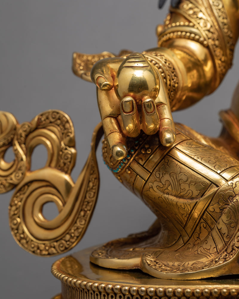 The Wealth Deity of Tibetan Buddhism, Dzambhala Gold Statue