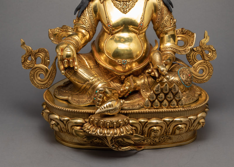 The Wealth Deity of Tibetan Buddhism, Dzambhala Gold Statue