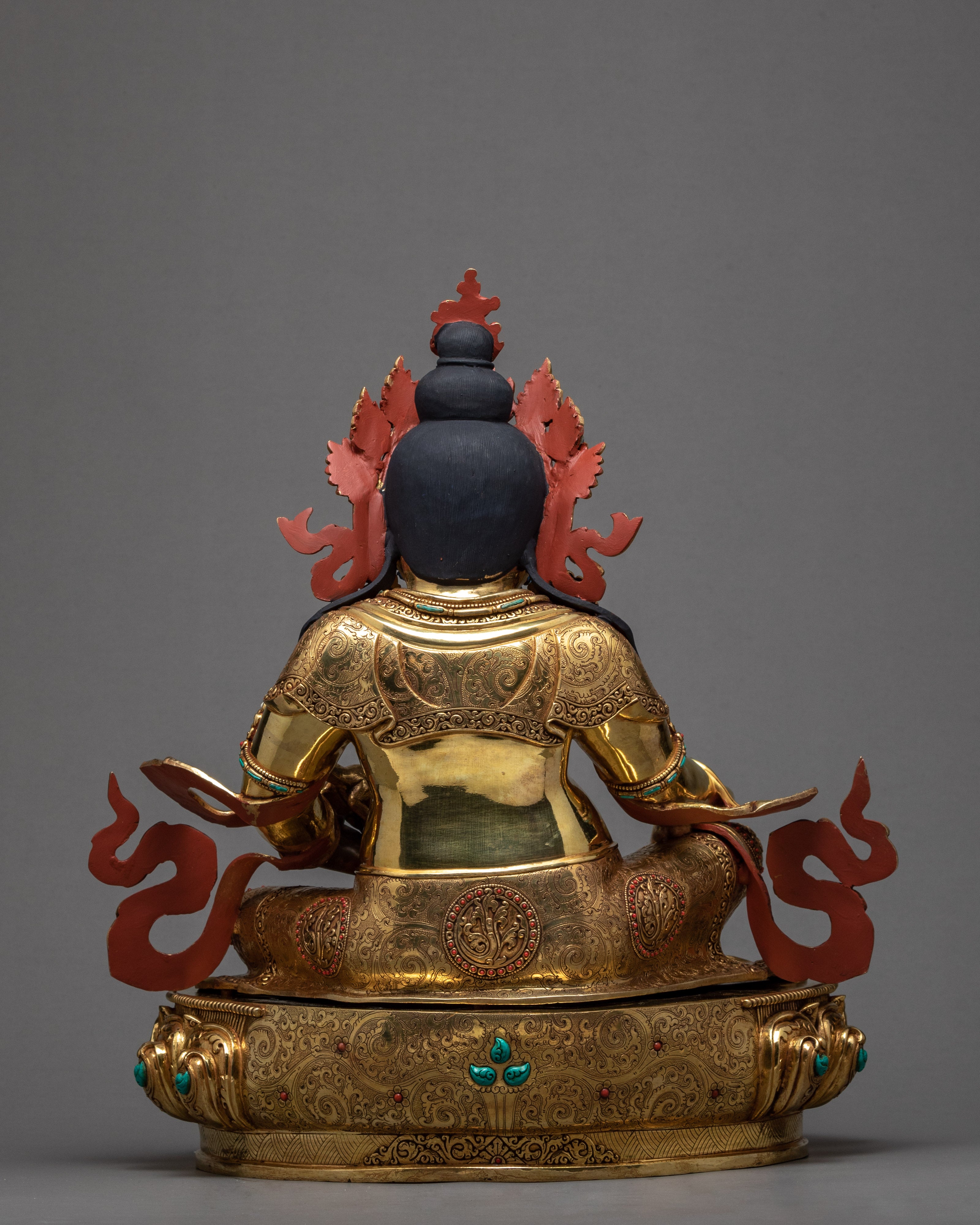 Dzambhala Statue | 24K Gold Glided Wealth Deity | Hand made Buddhist Statue