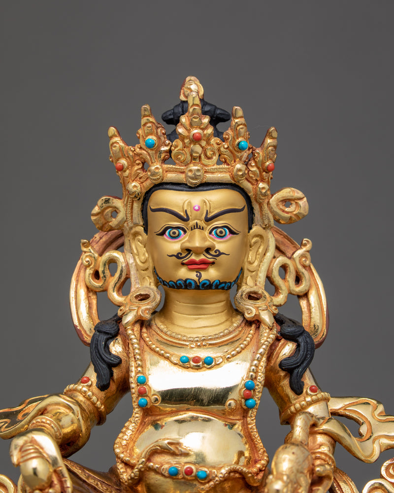 Small Dzambhala Statue | Traditional Hand Carved Sculpture