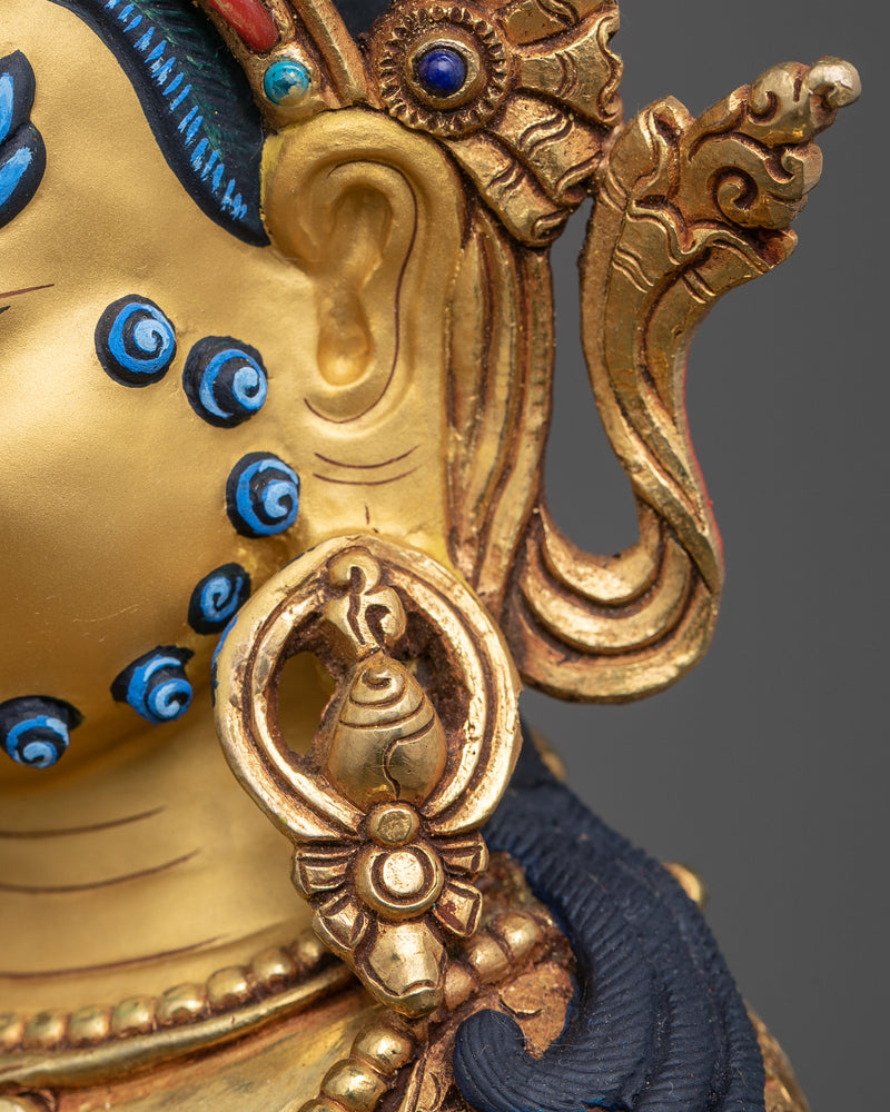Dzambhala Copper Statue | Tibetan Hand-Carved Wealth Deity