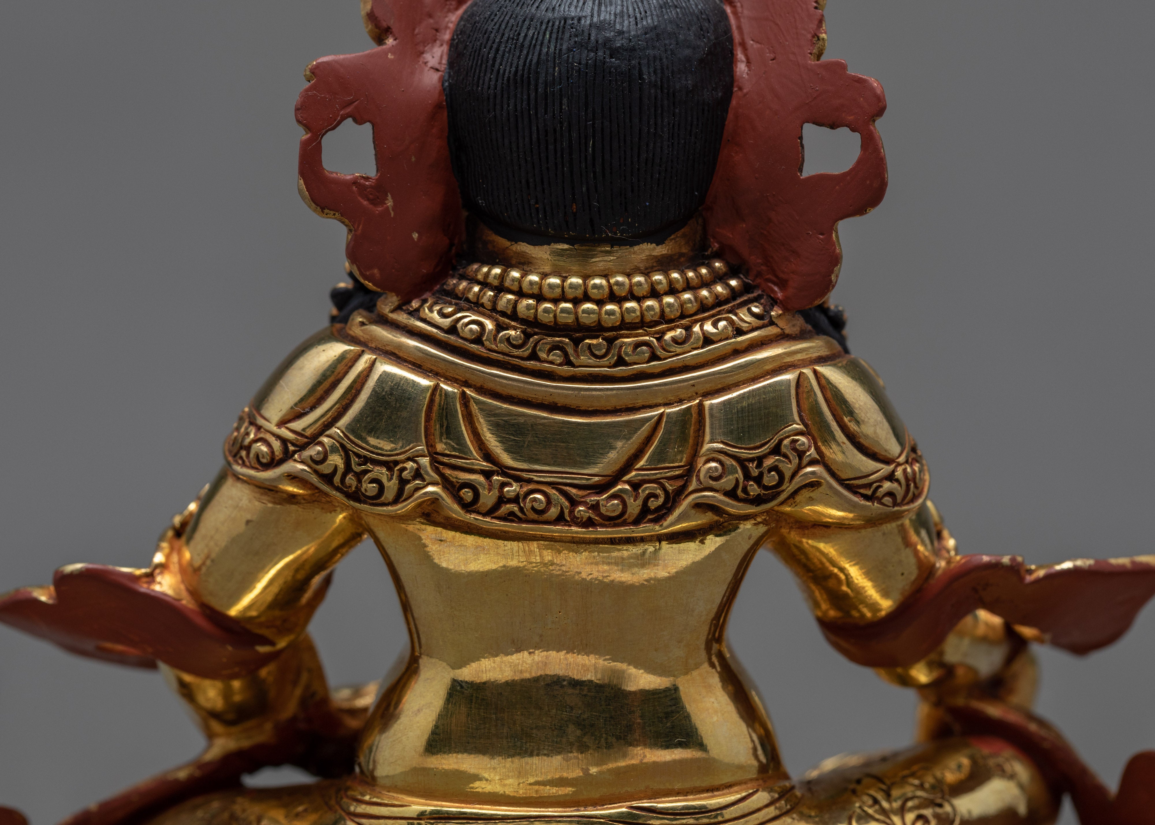 Dzambhala Statue | Deity of Wealth | 24k Gold Gilded Sculpture