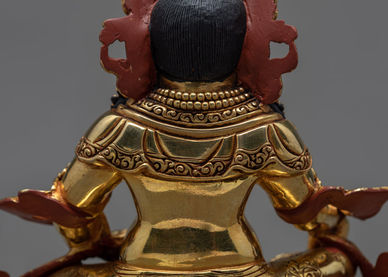 Dzambhala Statue | Deity of Wealth | 24k Gold Gilded Sculpture