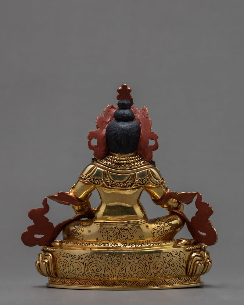 Dzambhala Statue | Deity of Wealth | 24k Gold Gilded Sculpture