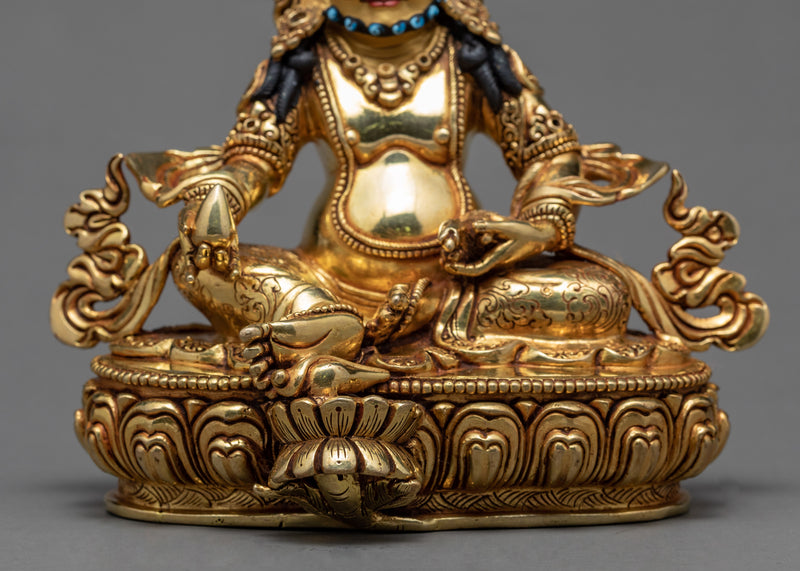Dzambhala Statue | Deity of Wealth | 24k Gold Gilded Sculpture