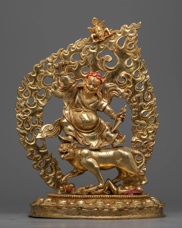 dharma treasure dorje drollo gold gilded statue