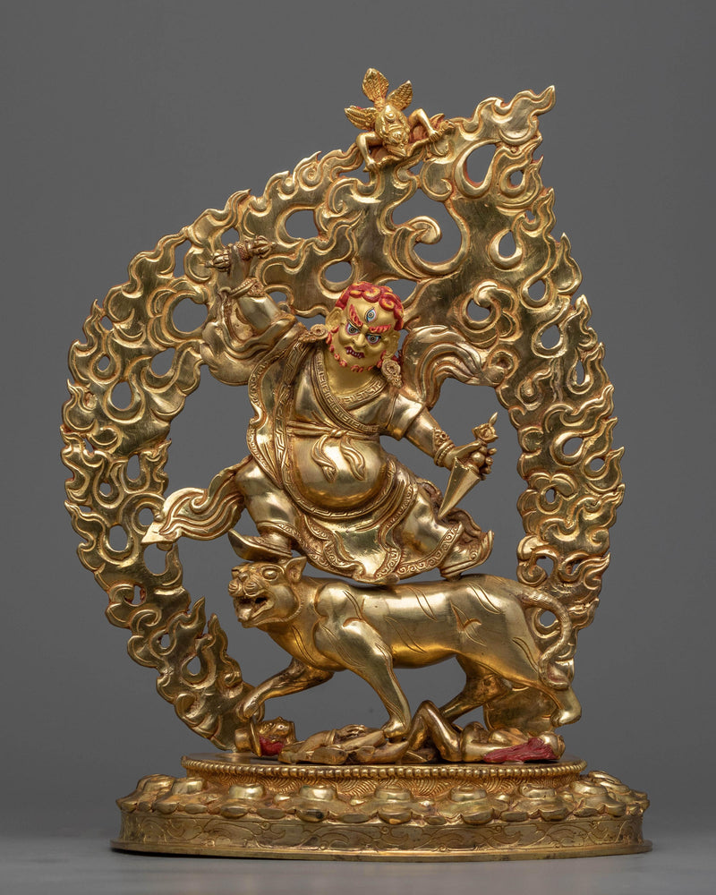 dharma treasure dorje drollo gold gilded statue