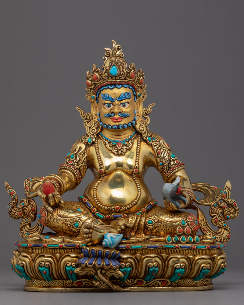 wealth deity dzambhala gold sculpture