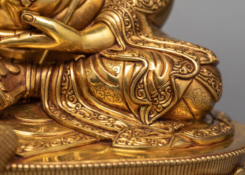 Guru Rinpoche Statue | 24K Gold Plated Padmasambhava Sculpture