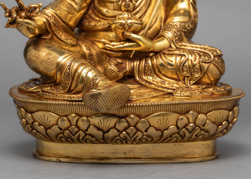 Guru Rinpoche Statue | 24K Gold Plated Padmasambhava Sculpture