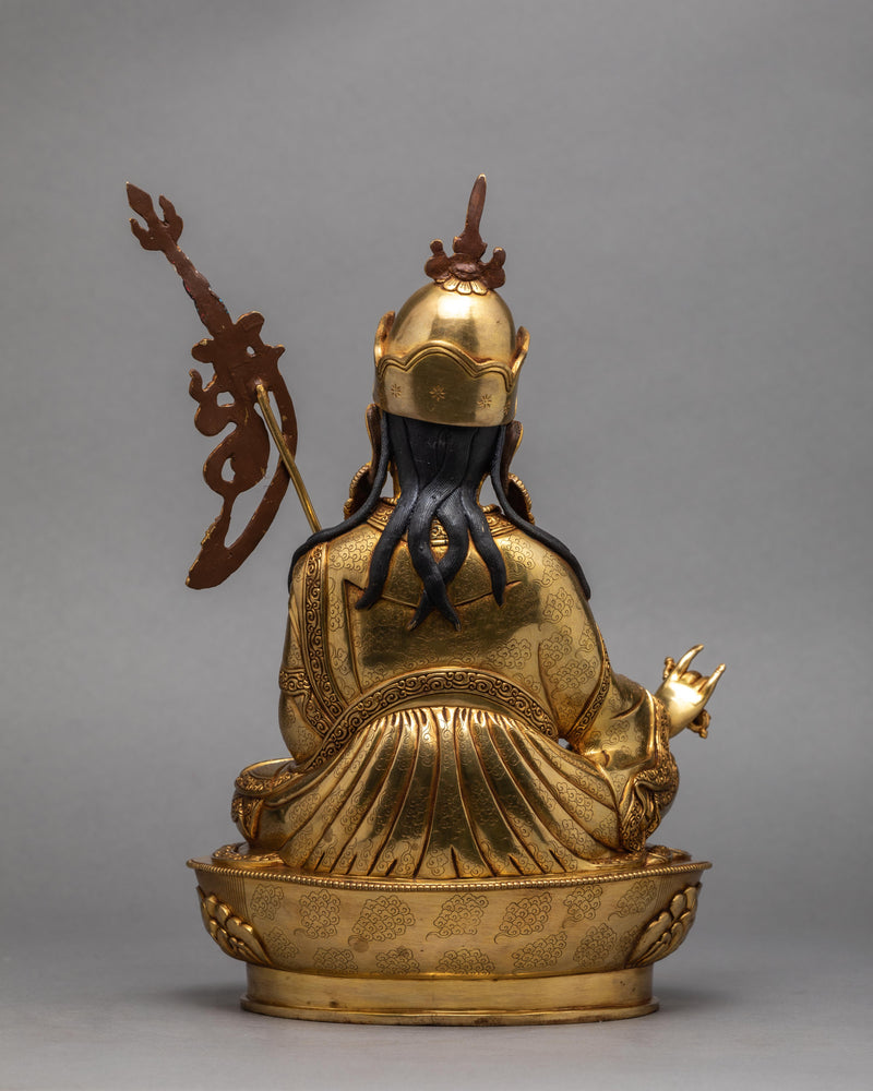 Guru Rinpoche Statue | 24K Gold Plated Padmasambhava Sculpture