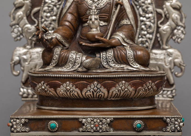 Guru Rinpoche Statue | Padmasambhava With Consorts |  Himalayan Statue Art