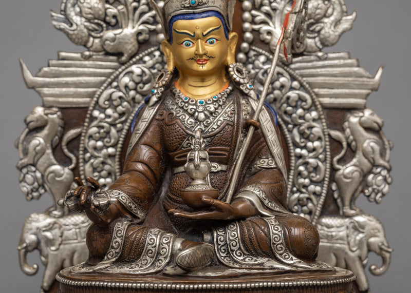 Guru Rinpoche Statue | Padmasambhava With Consorts |  Himalayan Statue Art