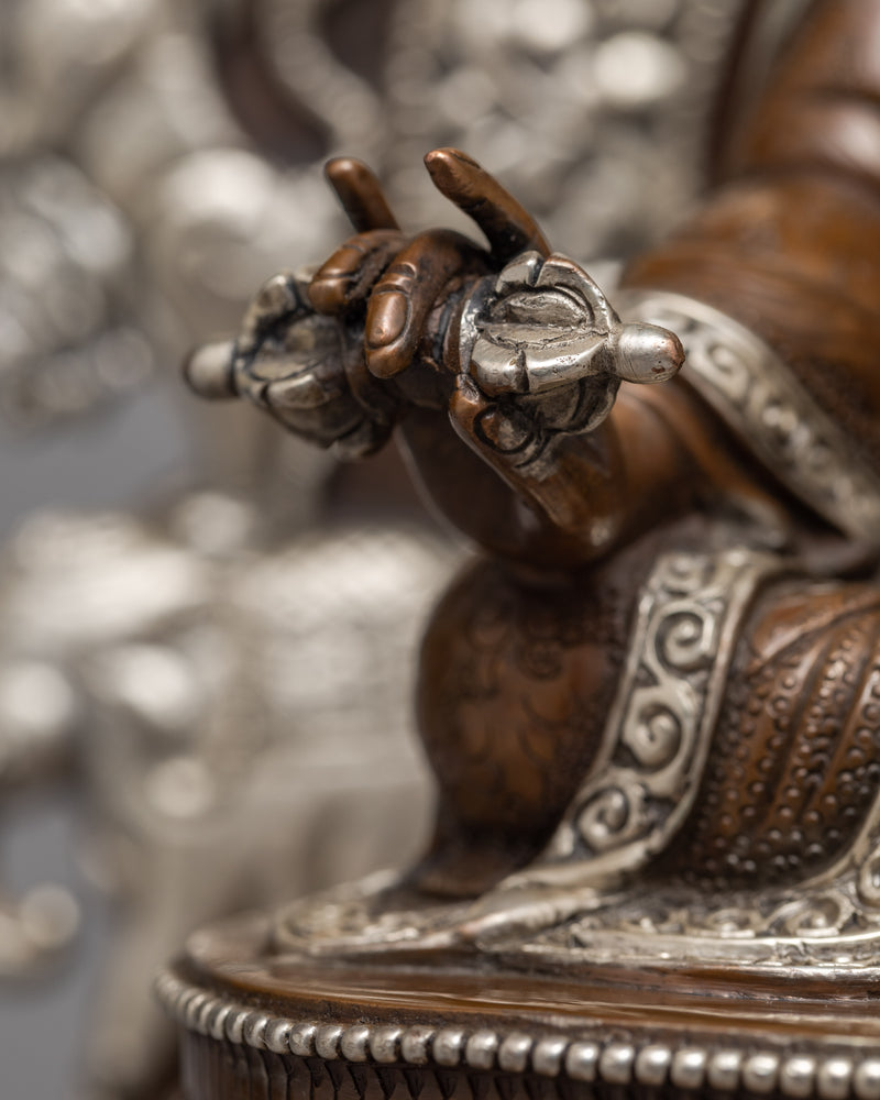 Guru Rinpoche Statue | Padmasambhava With Consorts |  Himalayan Statue Art
