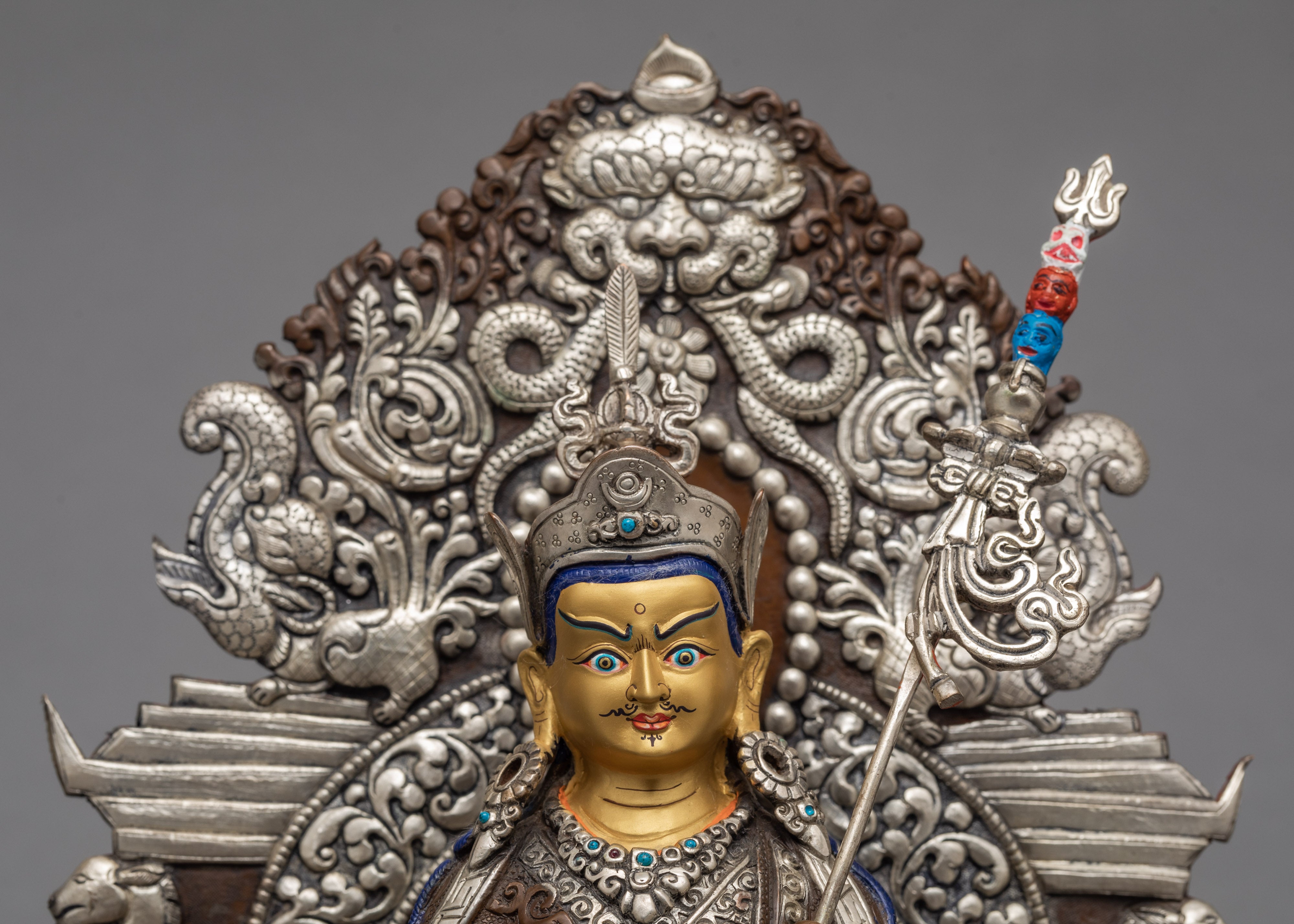 Guru Rinpoche Statue | Padmasambhava With Consorts |  Himalayan Statue Art