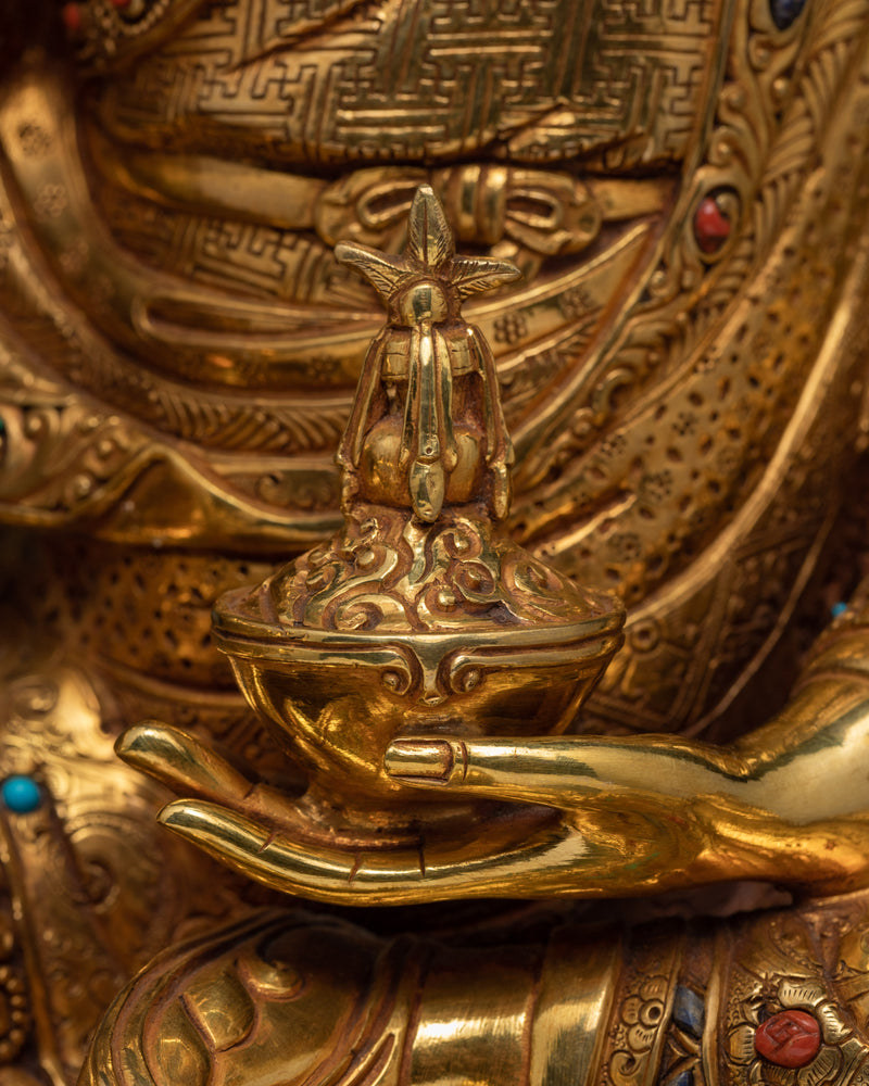 Tibetan Guru Rinpoche | Padmasambhava Gold Statue