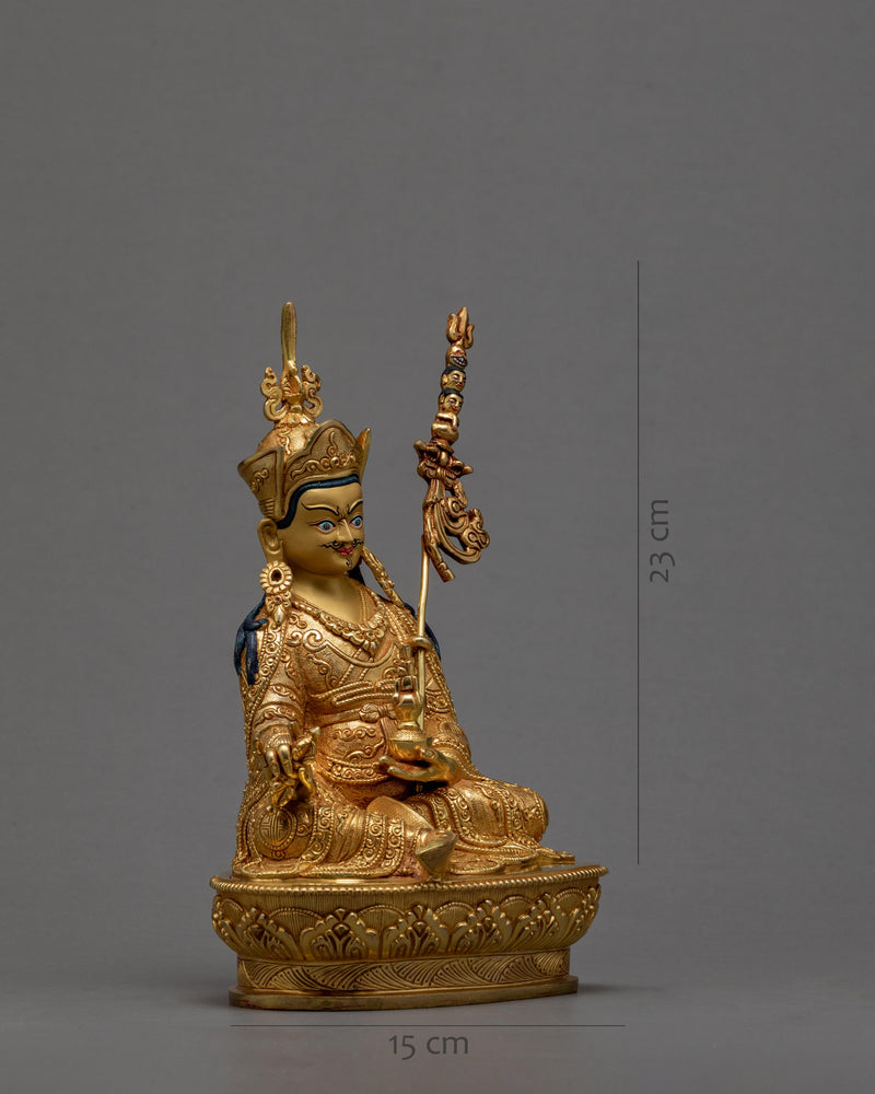 Guru Rinpoche Statue | Himalayan 24k Gold Glided Sculpture