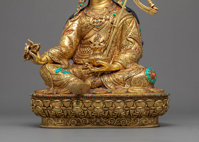 Guru Rinpoche Tibetan Statue | Buddhist Sculpture of Lotus Born Master