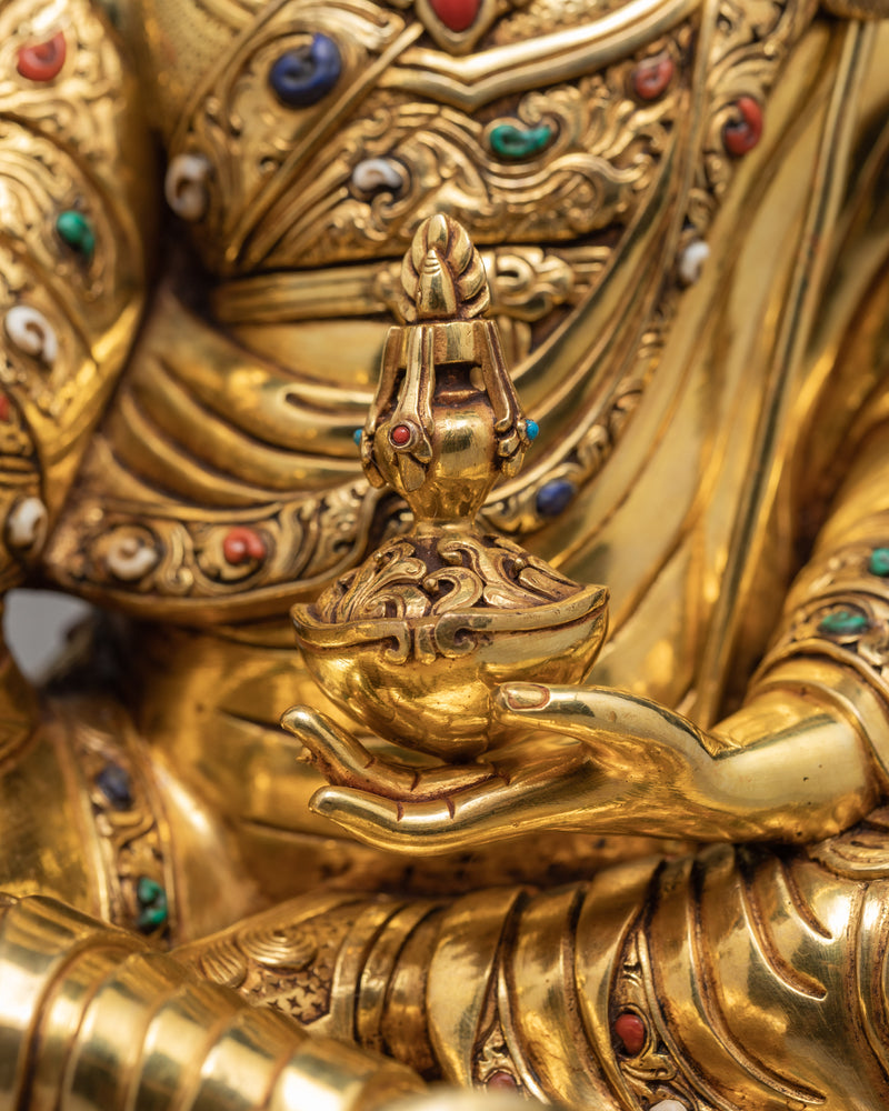 Guru Rinpoche | Padmasambhava Statue | Buddhist Statue Plated With Pure 24k Gold