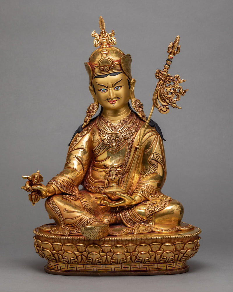Traditional Guru Rinpoche Statue, Tibetan Sculpture Art