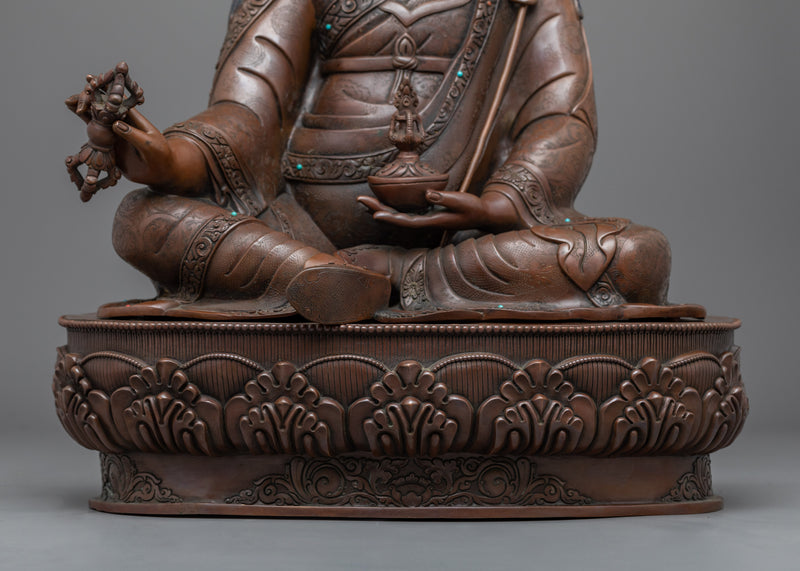 Oxidized Statue Of The Lotus Born Guru Rinpoche | Traditional Himalayan Art For Meditation