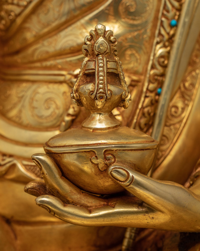 Unique Tibetan Guru Rinpoche Statue | Hand-Carved Buddhist Statue