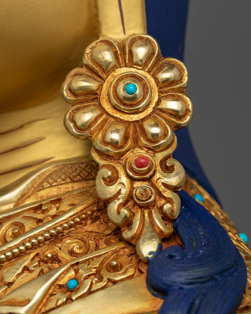Unique Tibetan Guru Rinpoche Statue | Hand-Carved Buddhist Statue