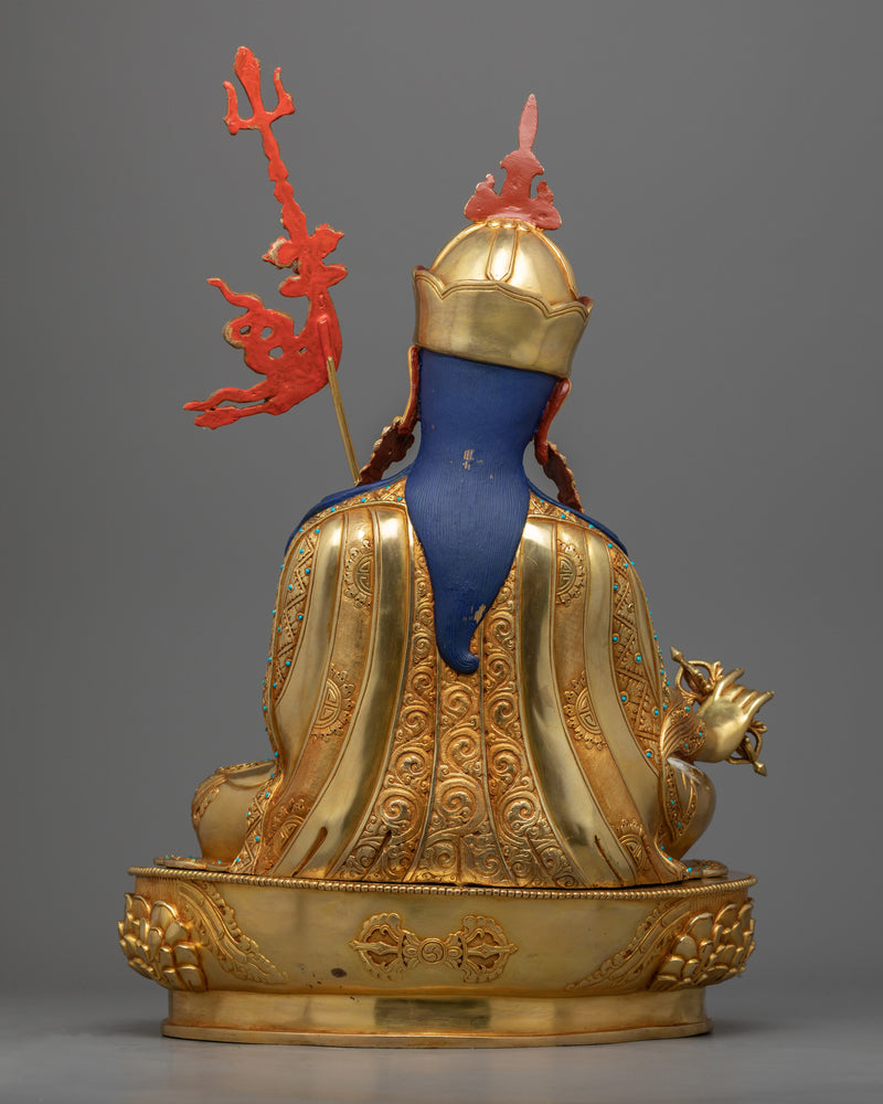 Unique Tibetan Guru Rinpoche Statue | Hand-Carved Buddhist Statue