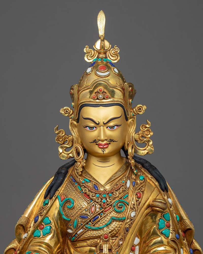 Wrathful Guru Rinpoche Statue | Hand-Carved Buddhist Art