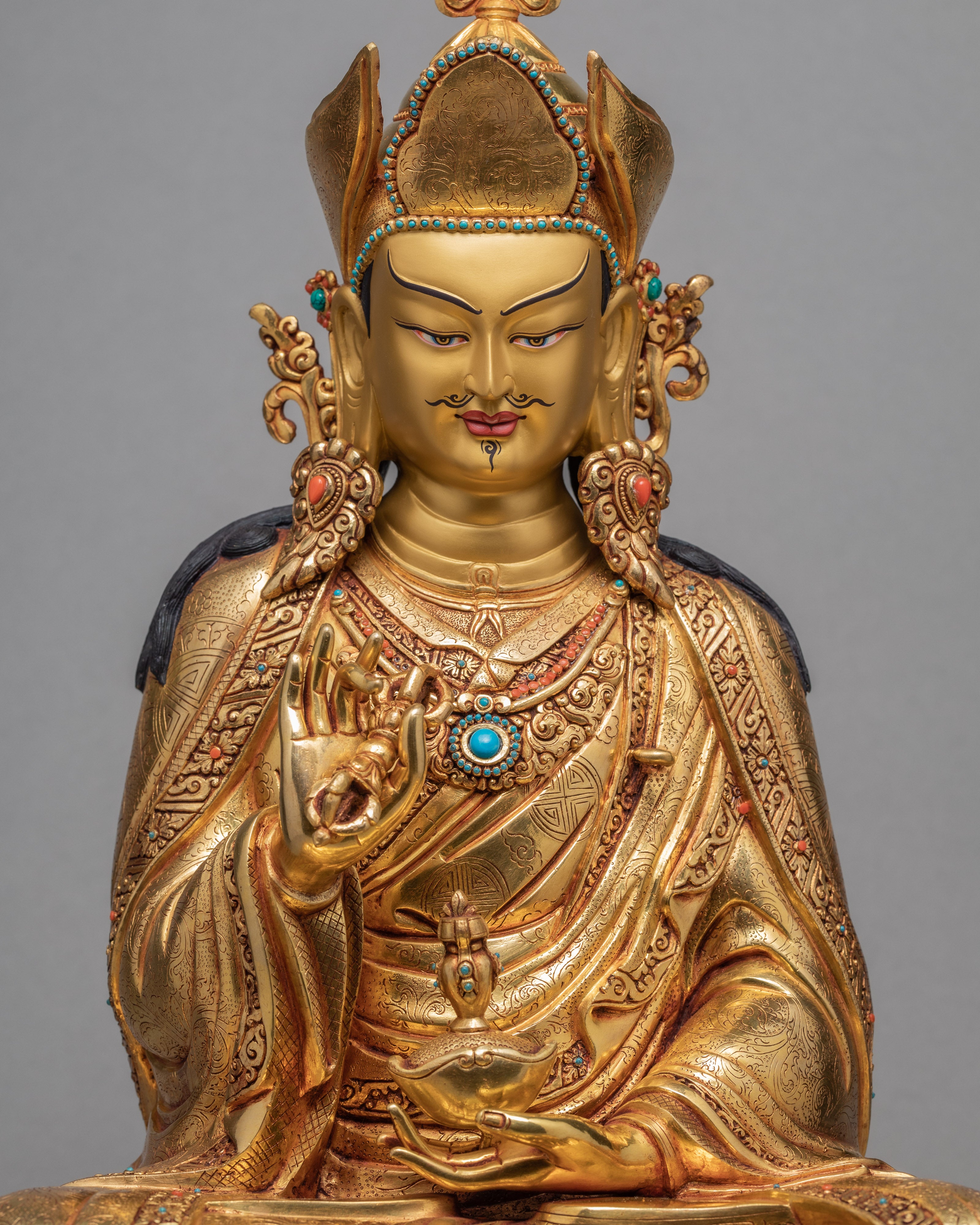 Padmasambhava Statue | Gold Plated Sculpture | Himalayan Art