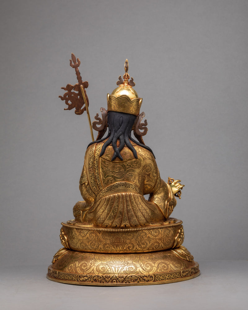Guru Padmasambhava Statue | Guru Rinpoche Statue | Himalayan 24K Gold Sculpture