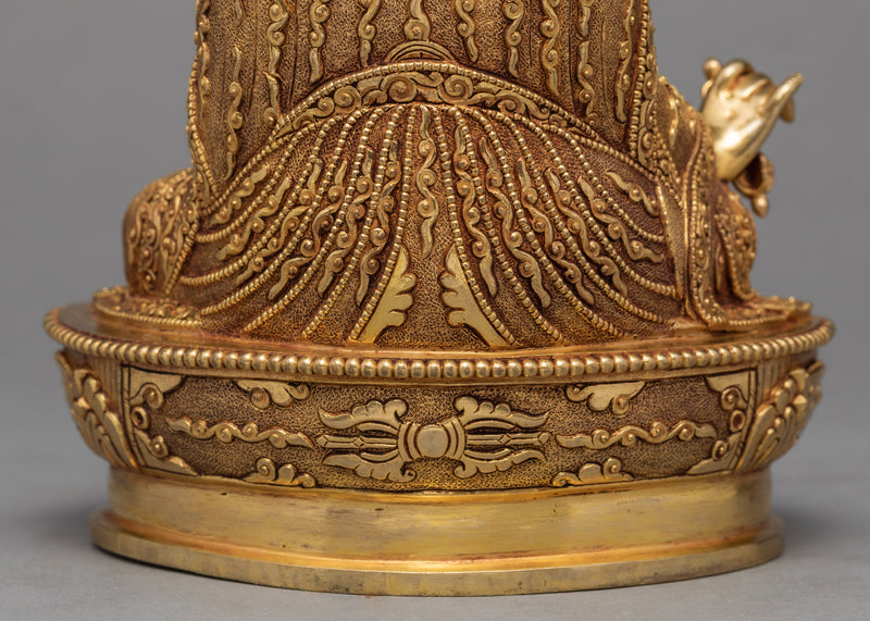 Guru Padmasambhava | The Lotus Born Gold Statue | Tibetan Buddhist Sculpture