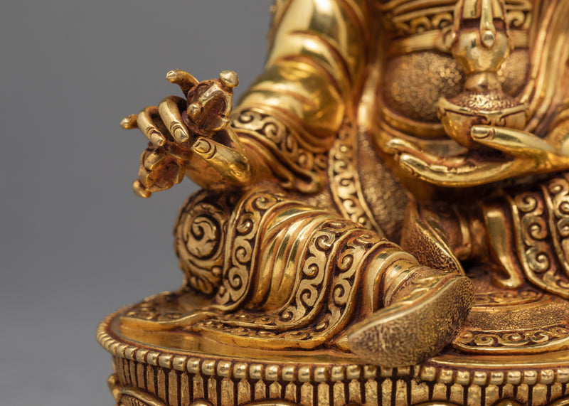 Guru Rinpoche , 24K Gold Plated Statue , Guru padmasambhava