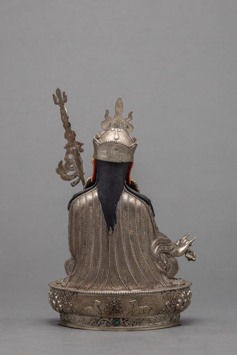 Guru Padmasambhava in Silver Body | Silver Statue | Guru Rinpoche