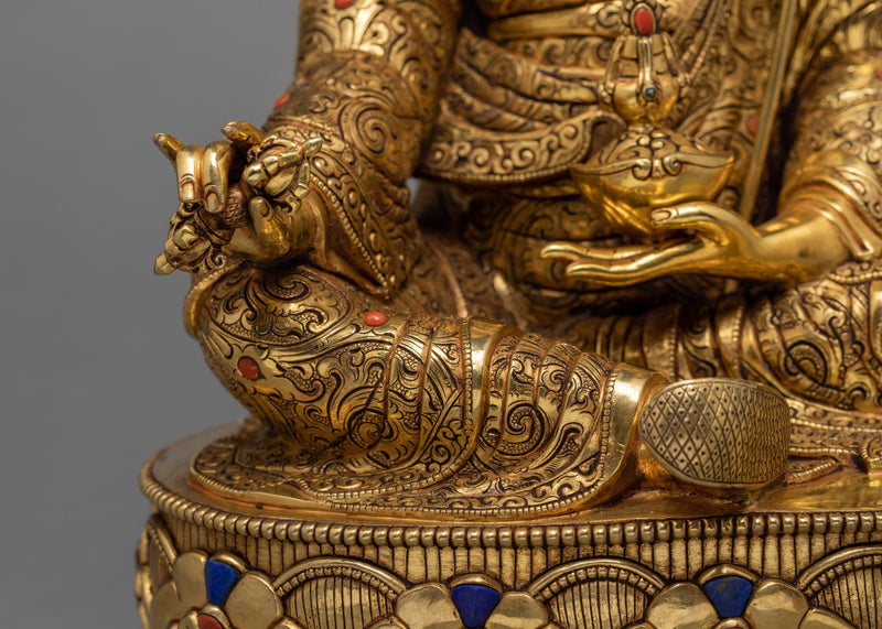 Guru Rinpoche | Gilded in 24K Gold Statue