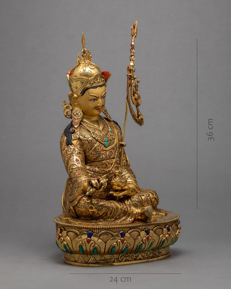 Guru Rinpoche | Gilded in 24K Gold Statue